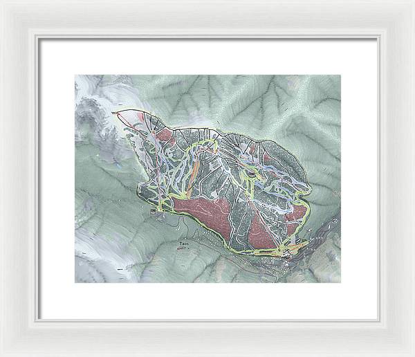 Taos Ski Trail Map - Framed Print - Powderaddicts
