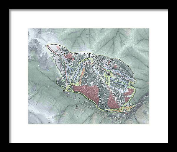 Taos Ski Trail Map - Framed Print - Powderaddicts