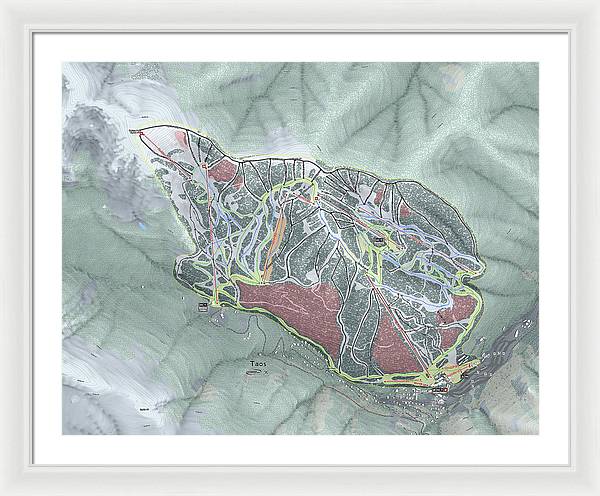 Taos Ski Trail Map - Framed Print - Powderaddicts
