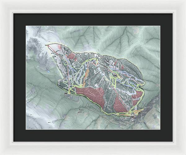 Taos Ski Trail Map - Framed Print - Powderaddicts