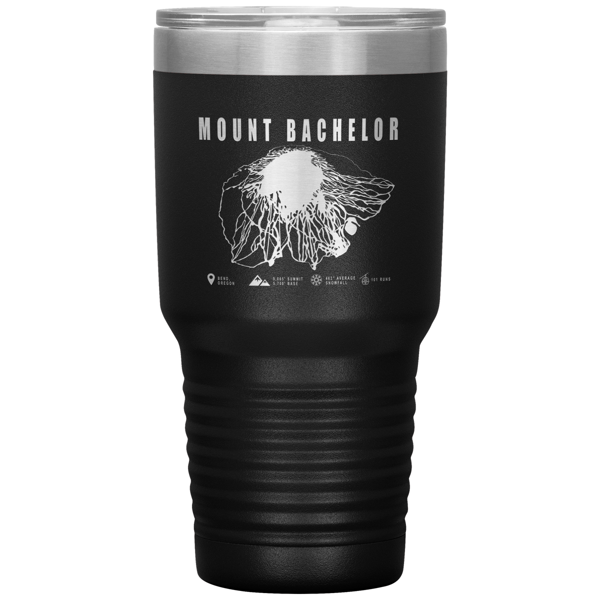 Mount Bachelor, Oregon Ski Trail Map 30oz Tumbler - Powderaddicts