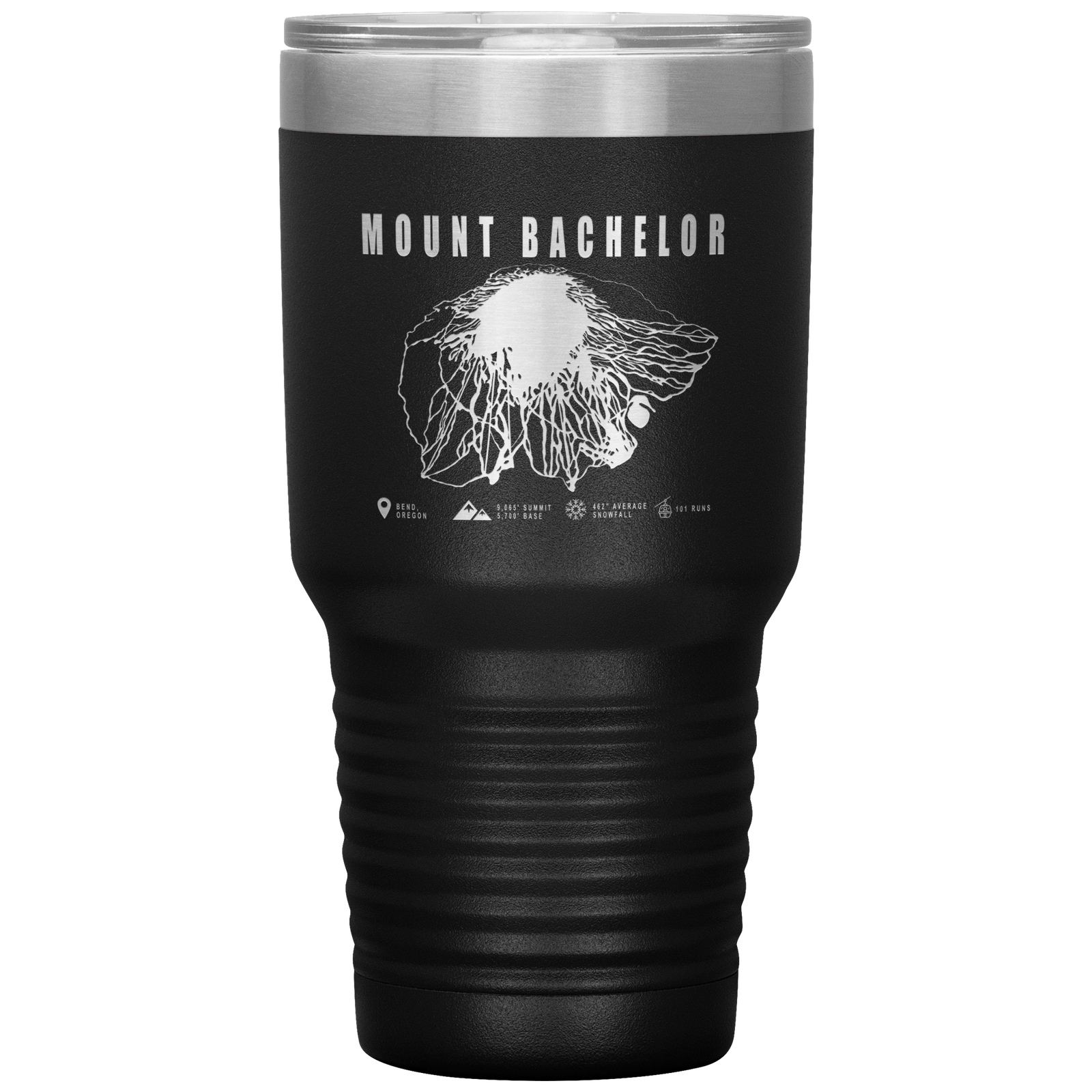 Mount Bachelor, Oregon Ski Trail Map 30oz Tumbler - Powderaddicts