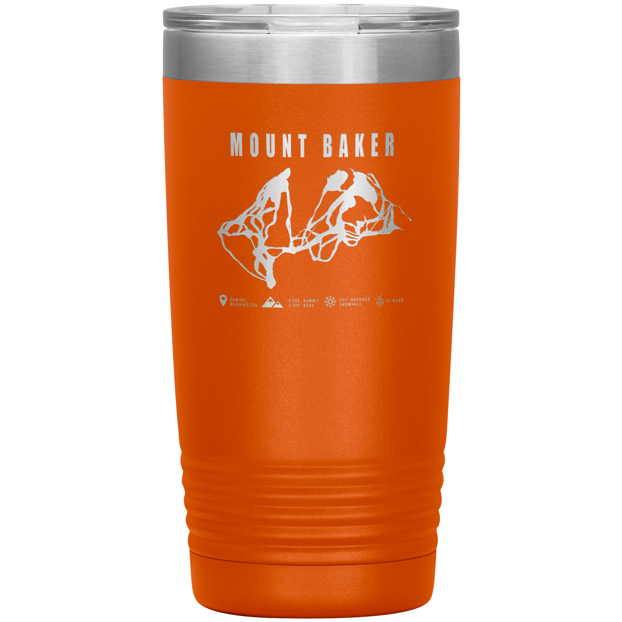 Mount Baker, Washington Ski Trail Map 20oz Tumbler - Powderaddicts