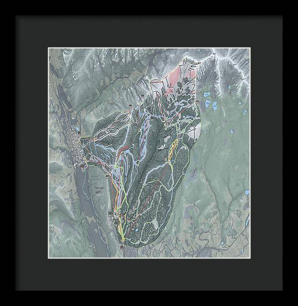 Telluride Ski Trail Map - Framed Print - Powderaddicts