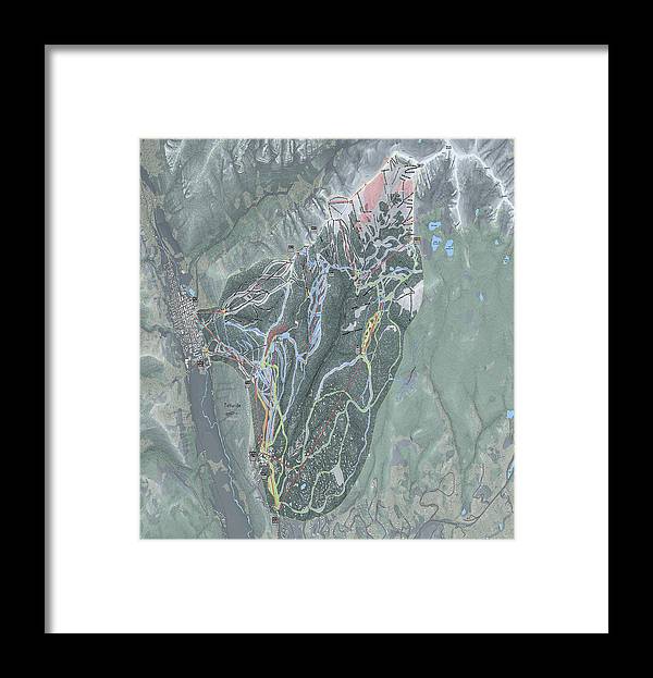 Telluride Ski Trail Map - Framed Print - Powderaddicts