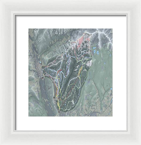 Telluride Ski Trail Map - Framed Print - Powderaddicts