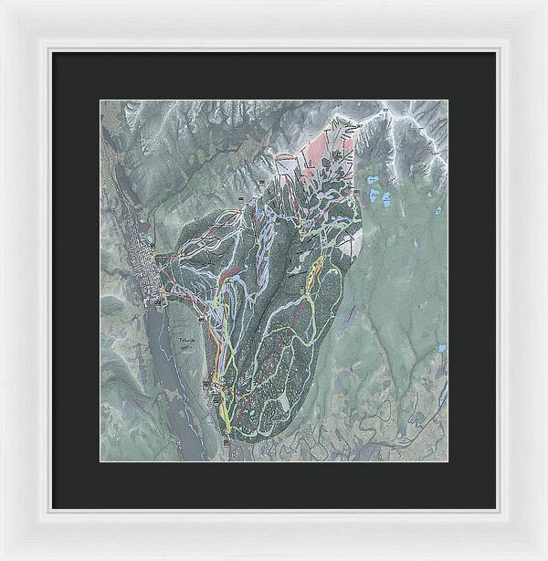 Telluride Ski Trail Map - Framed Print - Powderaddicts
