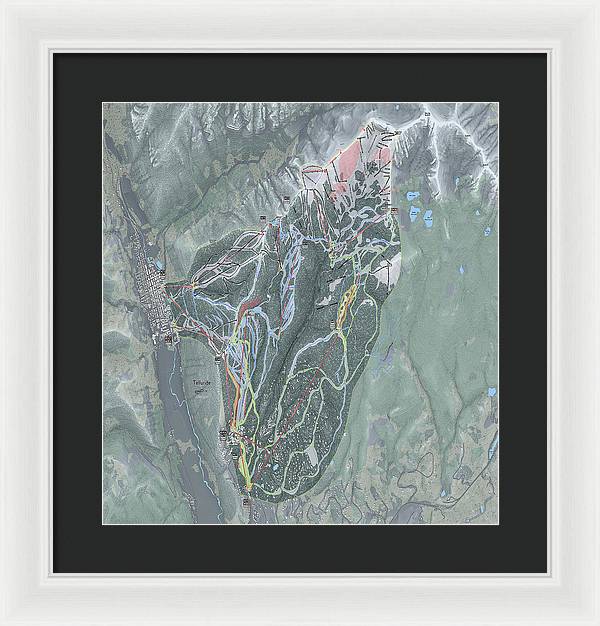 Telluride Ski Trail Map - Framed Print - Powderaddicts