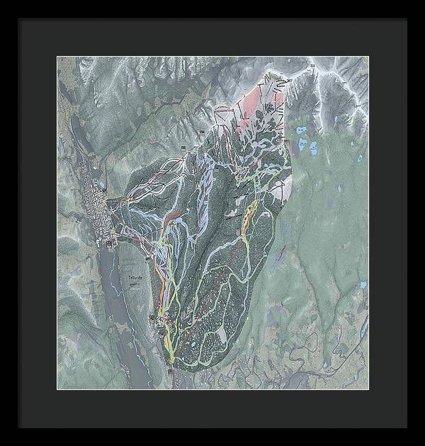 Telluride Ski Trail Map - Framed Print - Powderaddicts