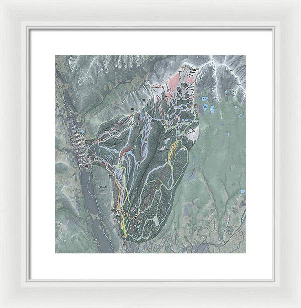 Telluride Ski Trail Map - Framed Print - Powderaddicts