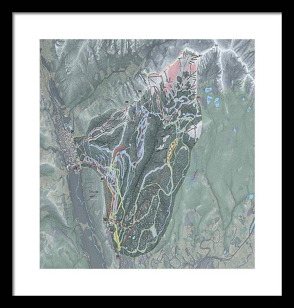 Telluride Ski Trail Map - Framed Print - Powderaddicts