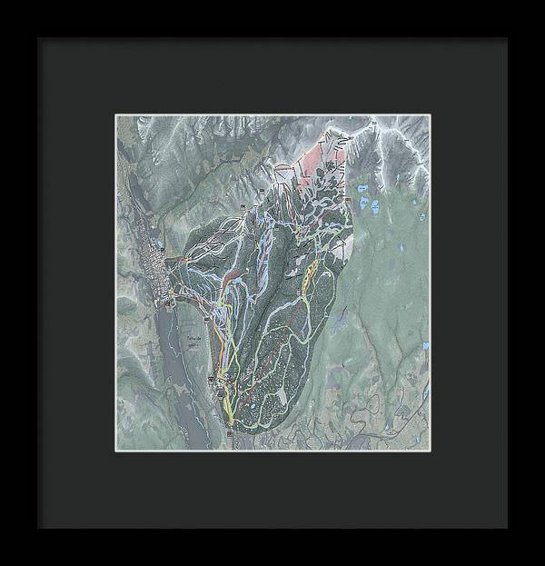 Telluride Ski Trail Map - Framed Print - Powderaddicts