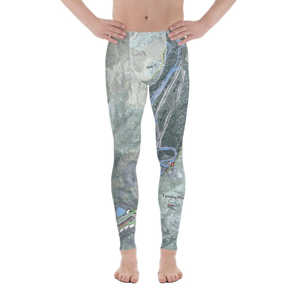 Tenney Mountain, New Hampshire Ski Trail Map Men's Base Layer Bottom - Powderaddicts
