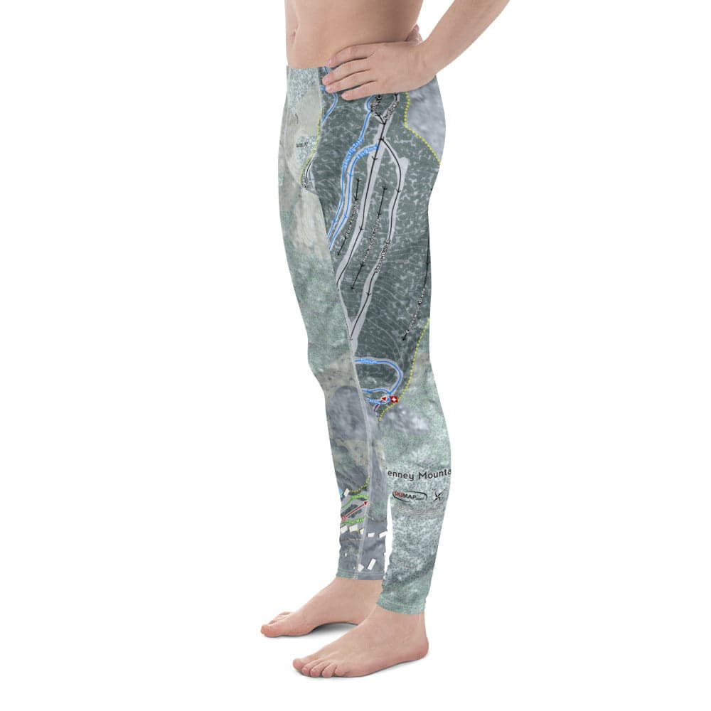 Tenney Mountain, New Hampshire Ski Trail Map Men's Base Layer Bottom - Powderaddicts