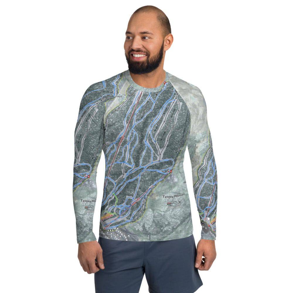 Tenney Mountain, New Hampshire Ski Trail Map Men's Base Layers