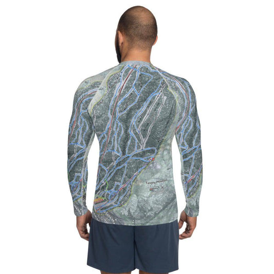 Tenney Mountain, New Hampshire Ski Trail Map Men's Base Layer Top - Powderaddicts
