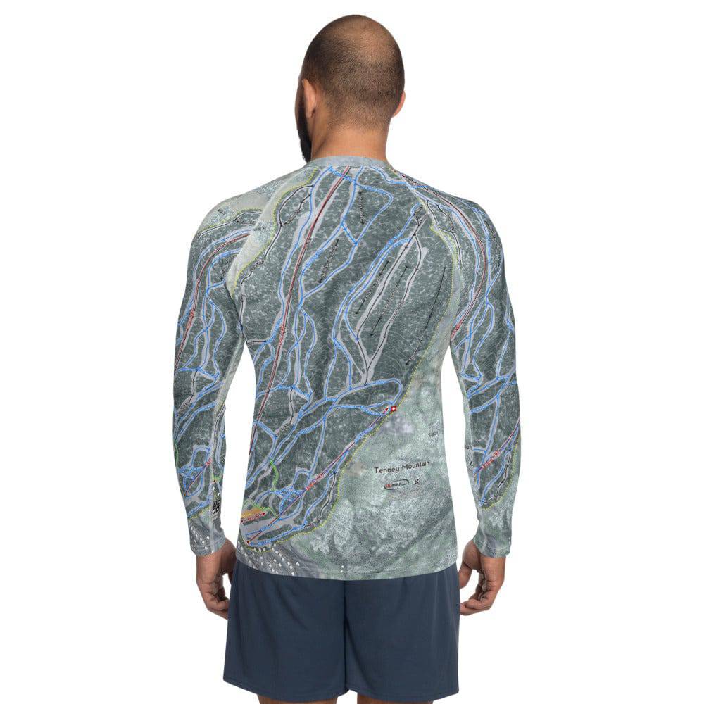 Tenney Mountain, New Hampshire Ski Trail Map Men's Base Layer Top - Powderaddicts