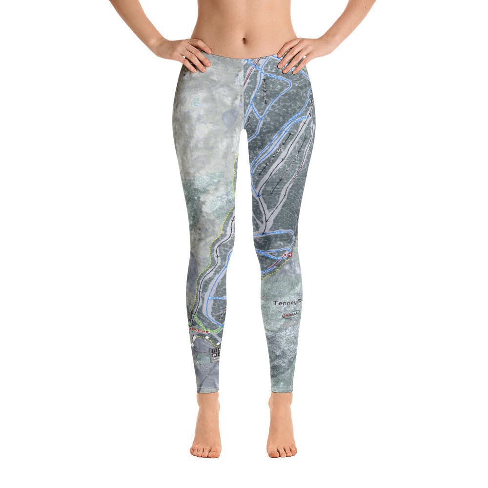 Tenney Mountain, New Hampshire Ski Trail Map Women's Base Layer Bottom - Powderaddicts