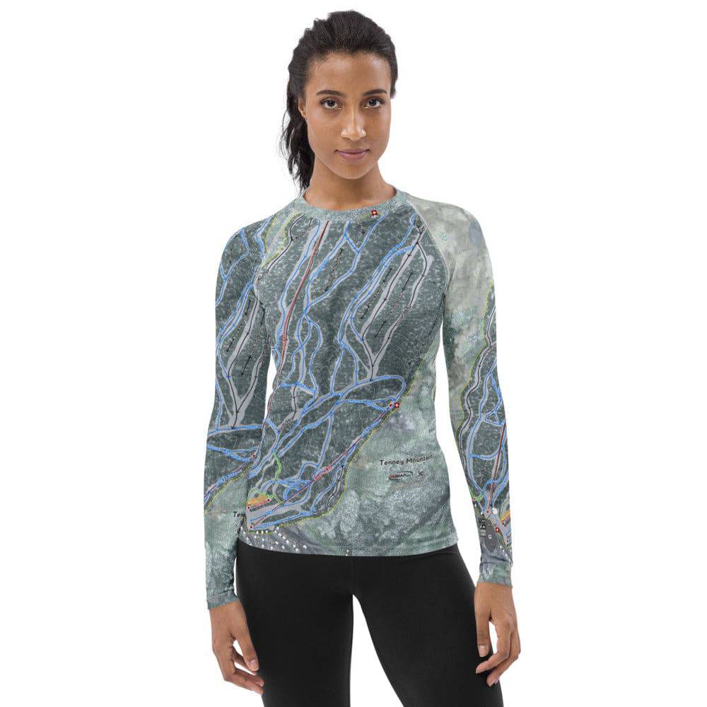 Tenney Mountain, New Hampshire Ski Trail Map Women's Base Layers