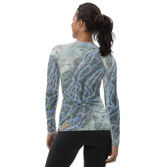 Tenney Mountain, New Hampshire Ski Trail Map Women's Base Layer Top - Powderaddicts