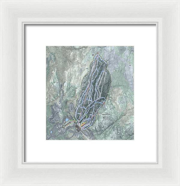 Tenney Mountain Ski Trail Map - Framed Print - Powderaddicts