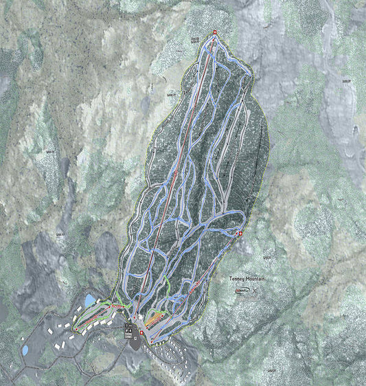 Tenney Mountain Ski Trail Map - Art Print - Powderaddicts