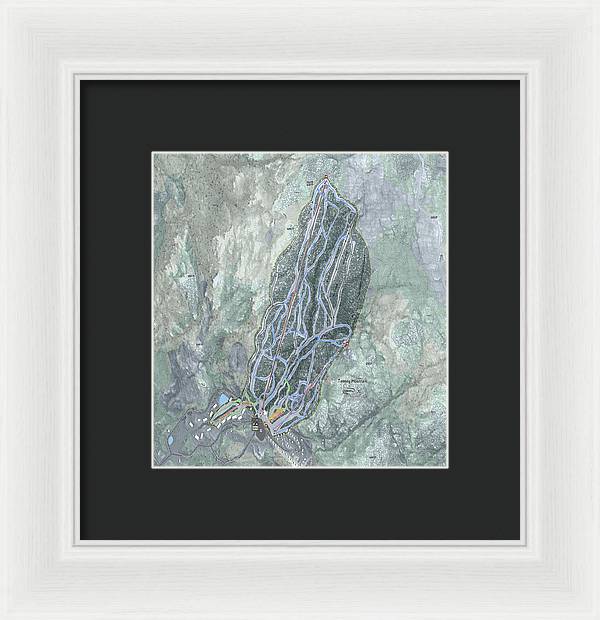 Tenney Mountain Ski Trail Map - Framed Print - Powderaddicts