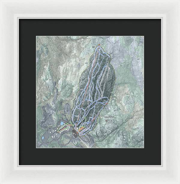 Tenney Mountain Ski Trail Map - Framed Print - Powderaddicts