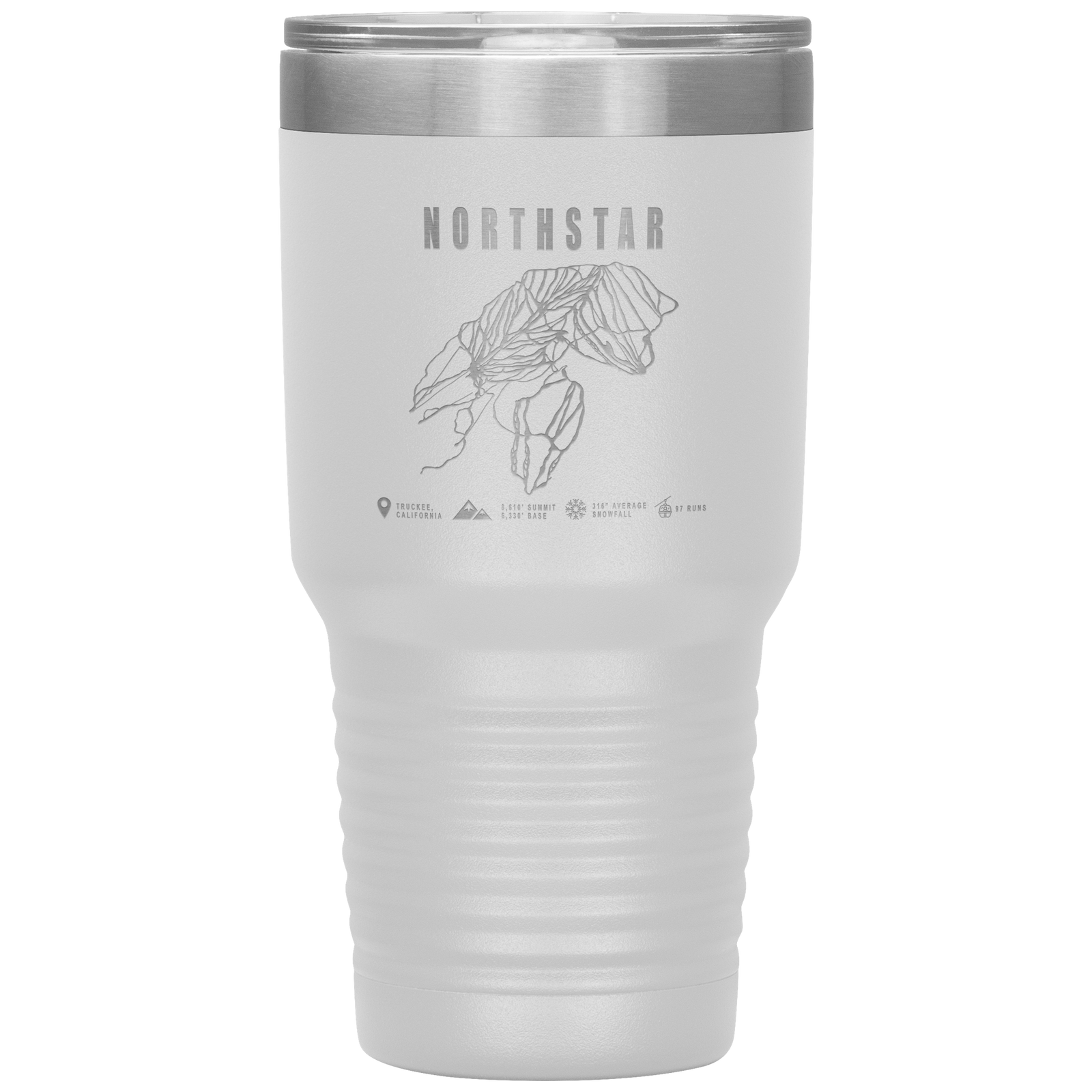 Northstar, California Ski Trail Map 30oz Tumbler - Powderaddicts