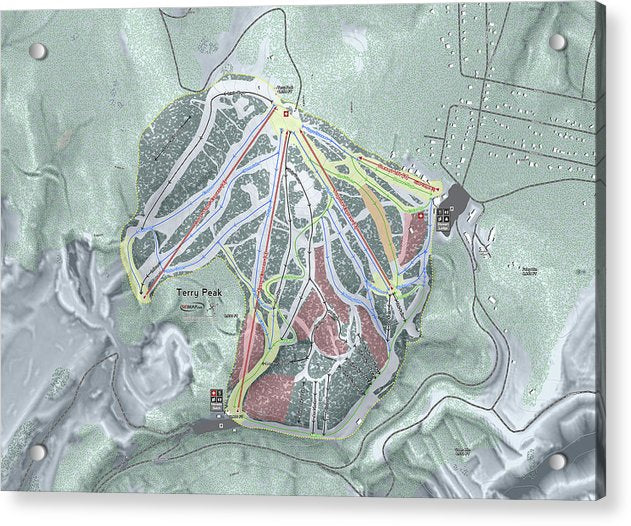 Terry Peak Ski Trail Map - Acrylic Print - Powderaddicts