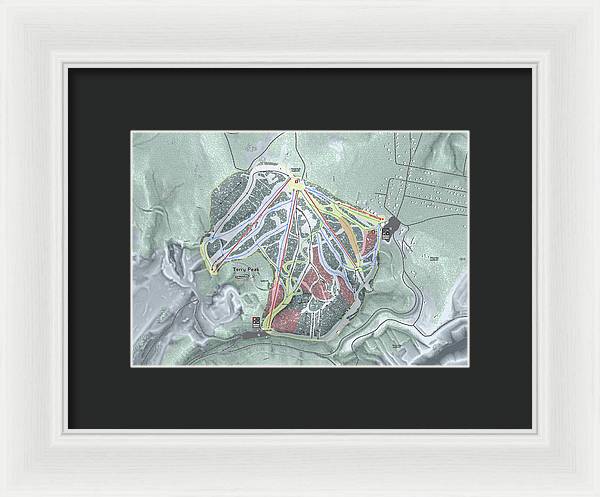 Terry Peak Ski Trail Map - Framed Print - Powderaddicts