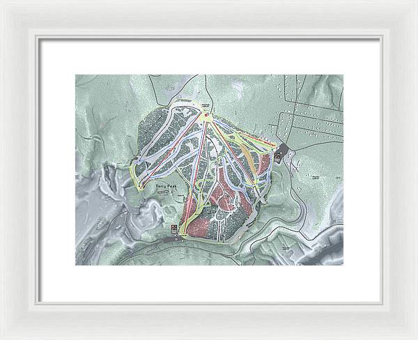 Terry Peak Ski Trail Map - Framed Print - Powderaddicts