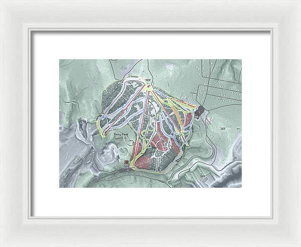 Terry Peak Ski Trail Map - Framed Print - Powderaddicts