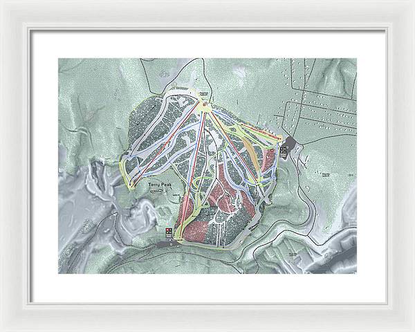 Terry Peak Ski Trail Map - Framed Print - Powderaddicts
