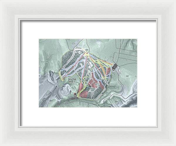 Terry Peak Ski Trail Map - Framed Print - Powderaddicts