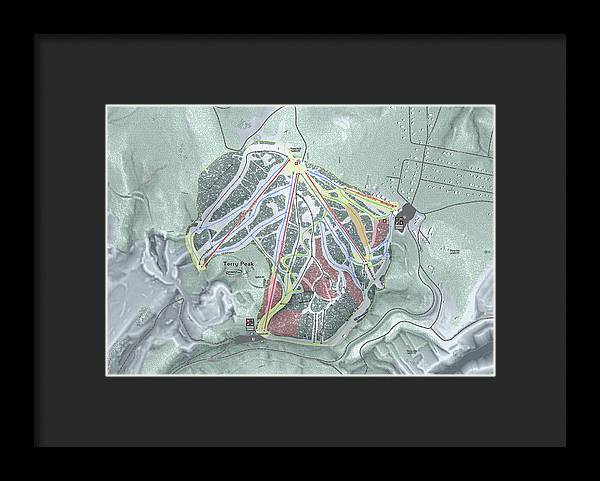 Terry Peak Ski Trail Map - Framed Print - Powderaddicts