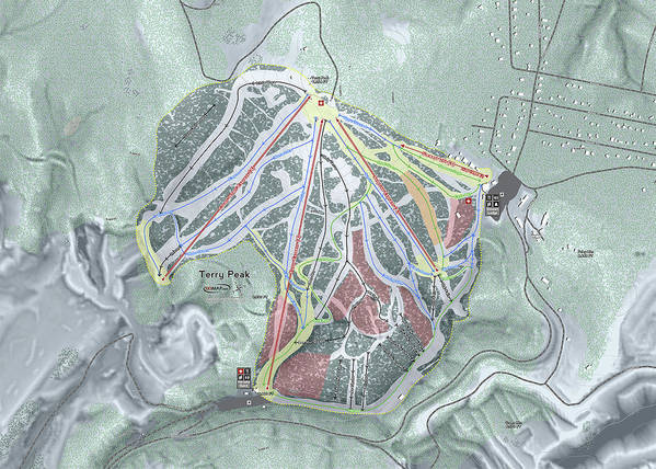 Terry Peak Ski Trail Map - Art Print - Powderaddicts