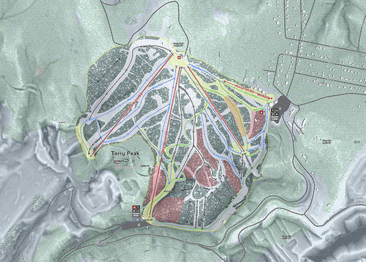 Terry Peak Ski Trail Map - Art Print - Powderaddicts
