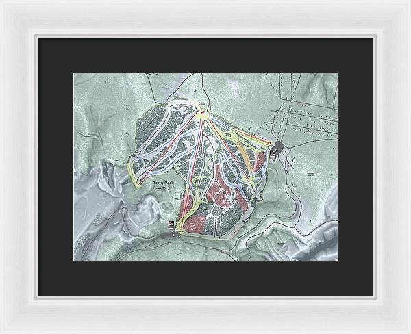 Terry Peak Ski Trail Map - Framed Print - Powderaddicts