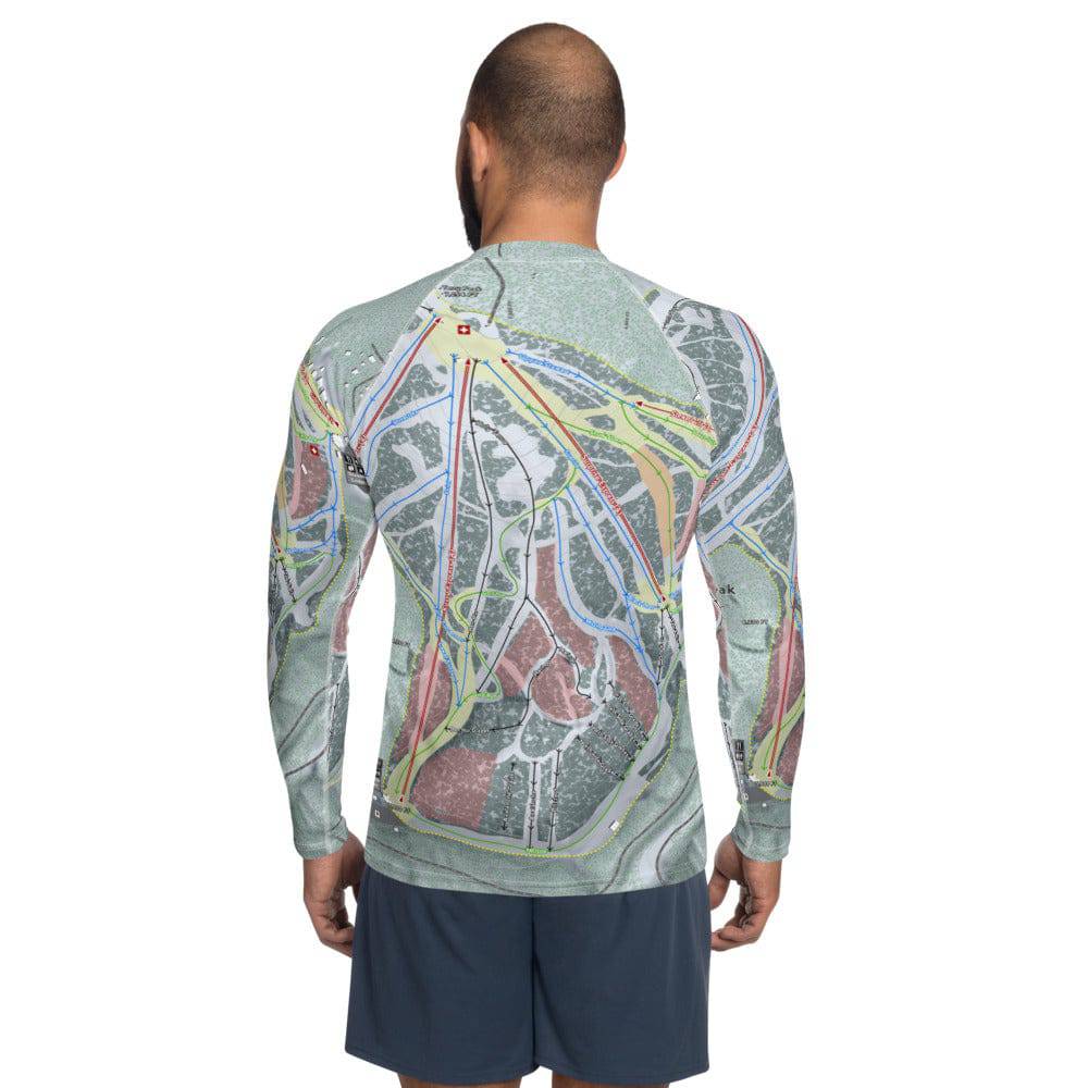 Terry Peak, South Dakota Ski Trail Map  Men's Base Layer Top - Powderaddicts