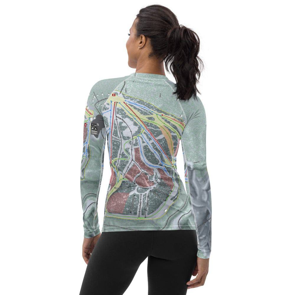 Terry Peak, South Dakota Ski Trail Map Women&#39;s Base Layer Top - Powderaddicts