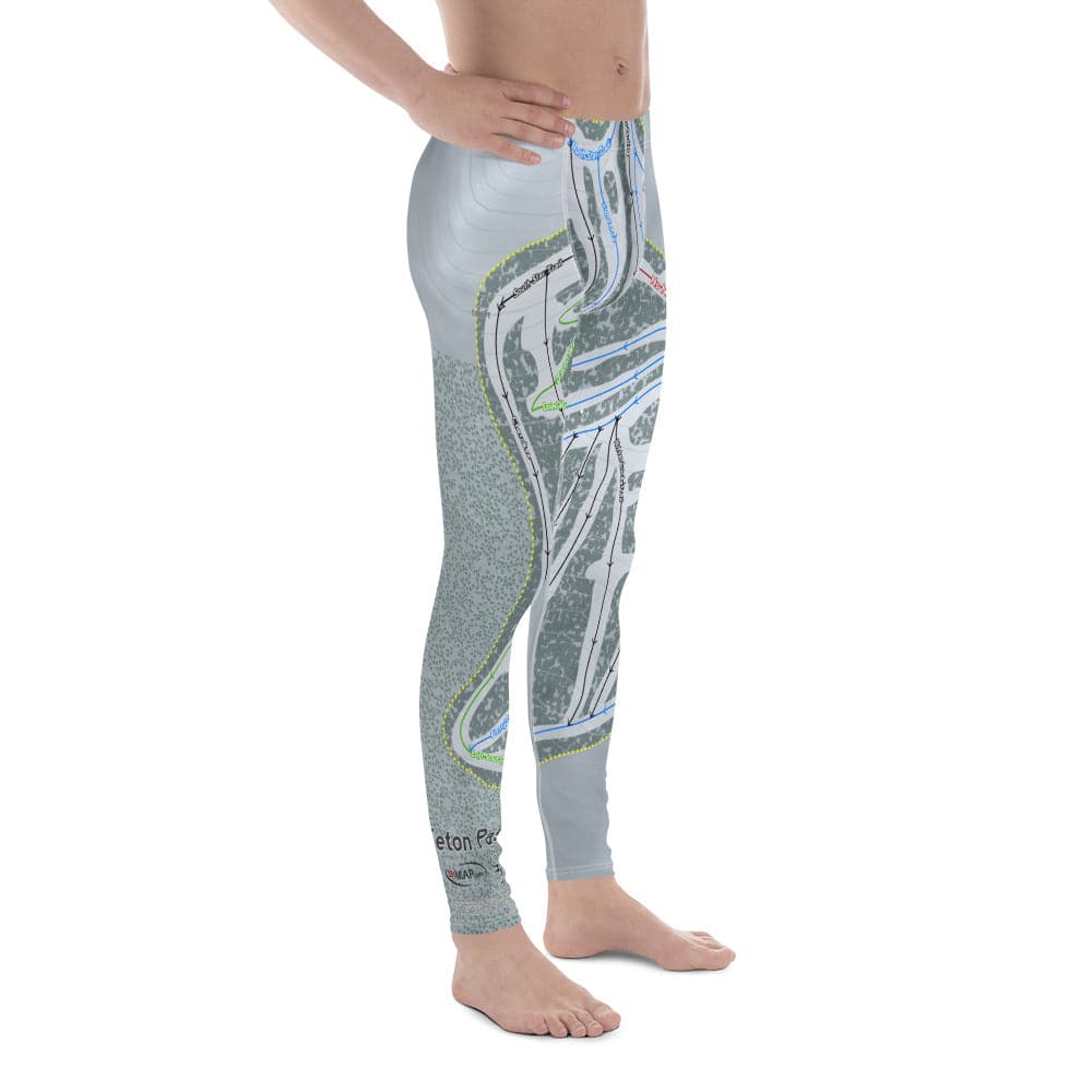Teton Pass, Montana Ski Trail Map Men's Base Layer Bottom - Powderaddicts