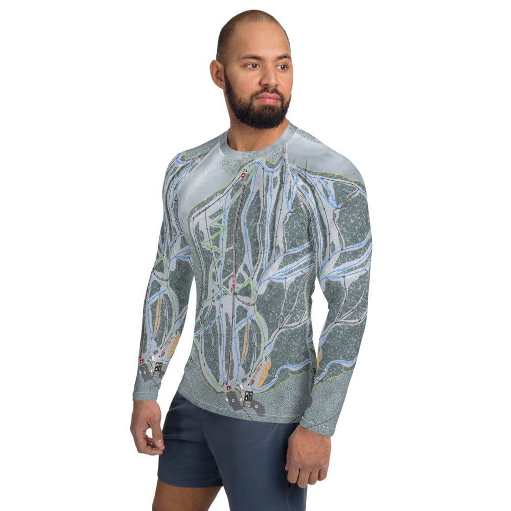Teton Pass, Montana Ski Trail Map Men's Base Layer Top - Powderaddicts