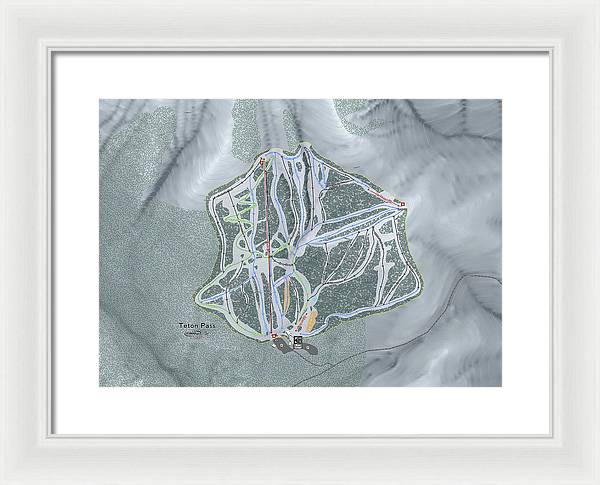 Teton Pass Ski Trail Map - Framed Print - Powderaddicts
