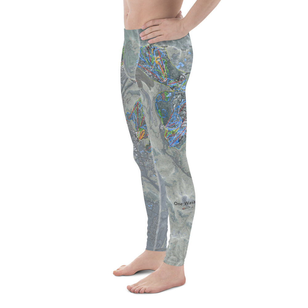 The Cottonwoods, Utah Ski Trail Map Men's Base Layer Bottom - Powderaddicts