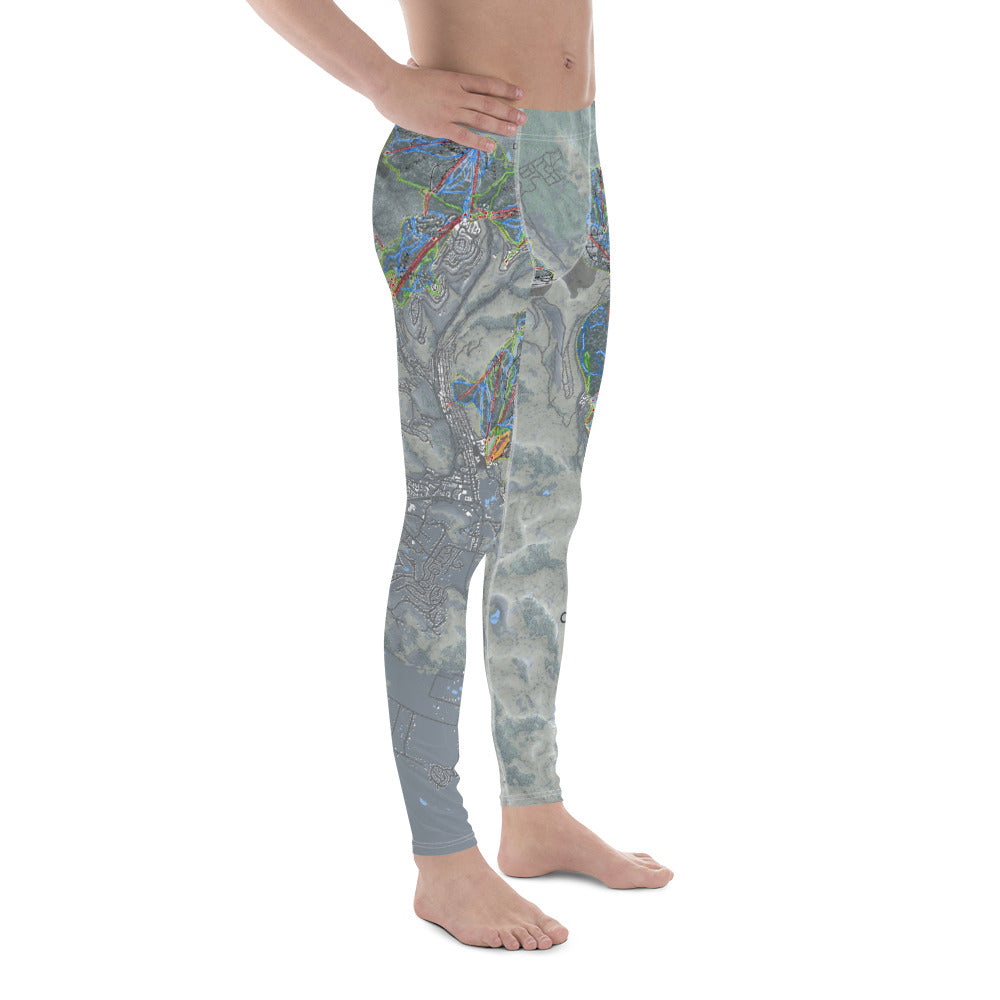 The Cottonwoods, Utah Ski Trail Map Men's Base Layer Bottom - Powderaddicts