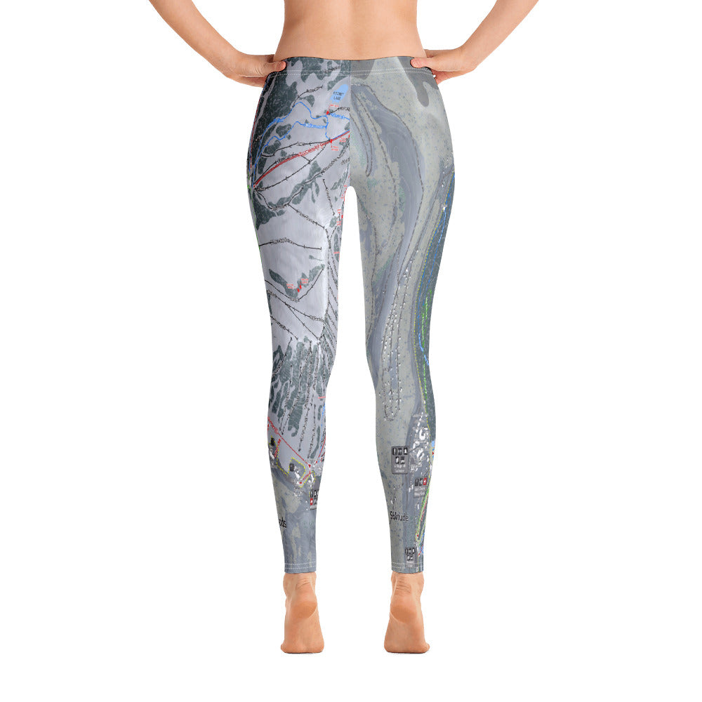 The Cottonwoods, Utah Ski Trail Map Women's Base Layer Bottom - Powderaddicts