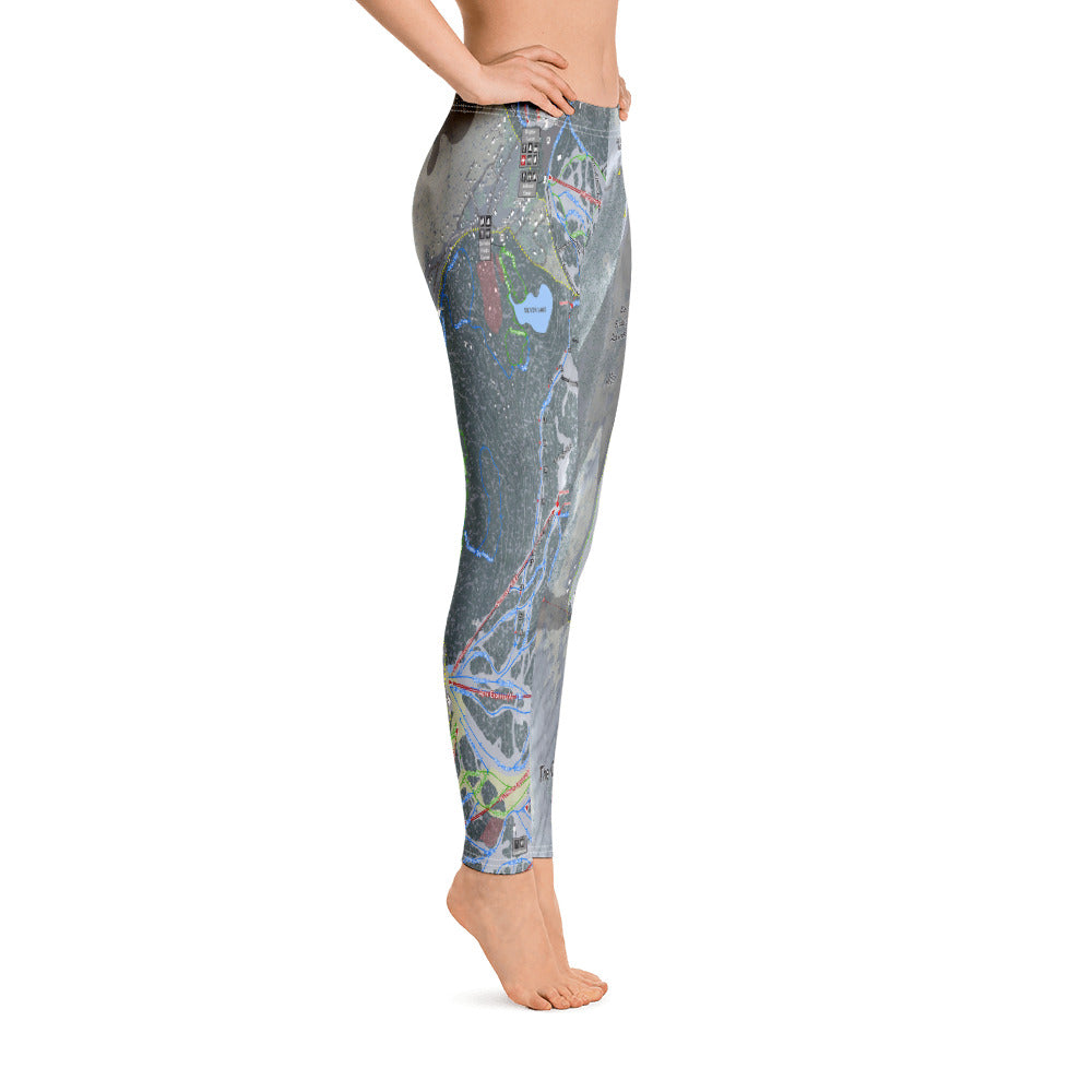 The Cottonwoods, Utah Ski Trail Map Women's Base Layer Bottom - Powderaddicts