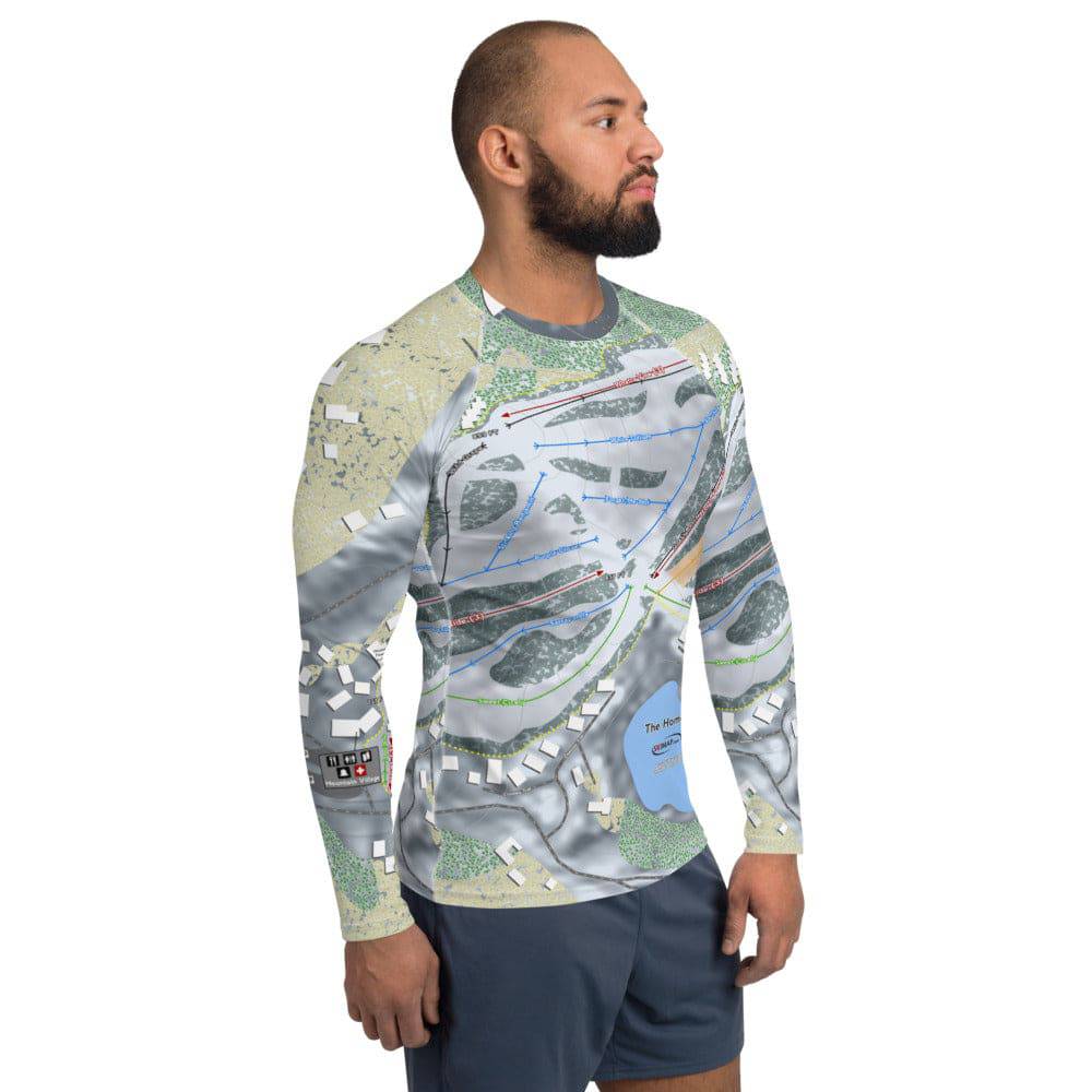 The Homestead, Michigan Ski Trail Map Men's Base Layer Top - Powderaddicts