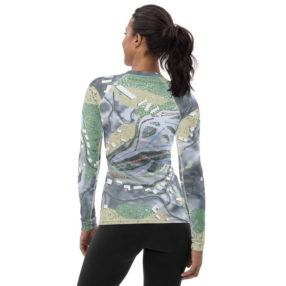 The Homestead, Michigan Ski Trail Map Women's Base Layer Top - Powderaddicts